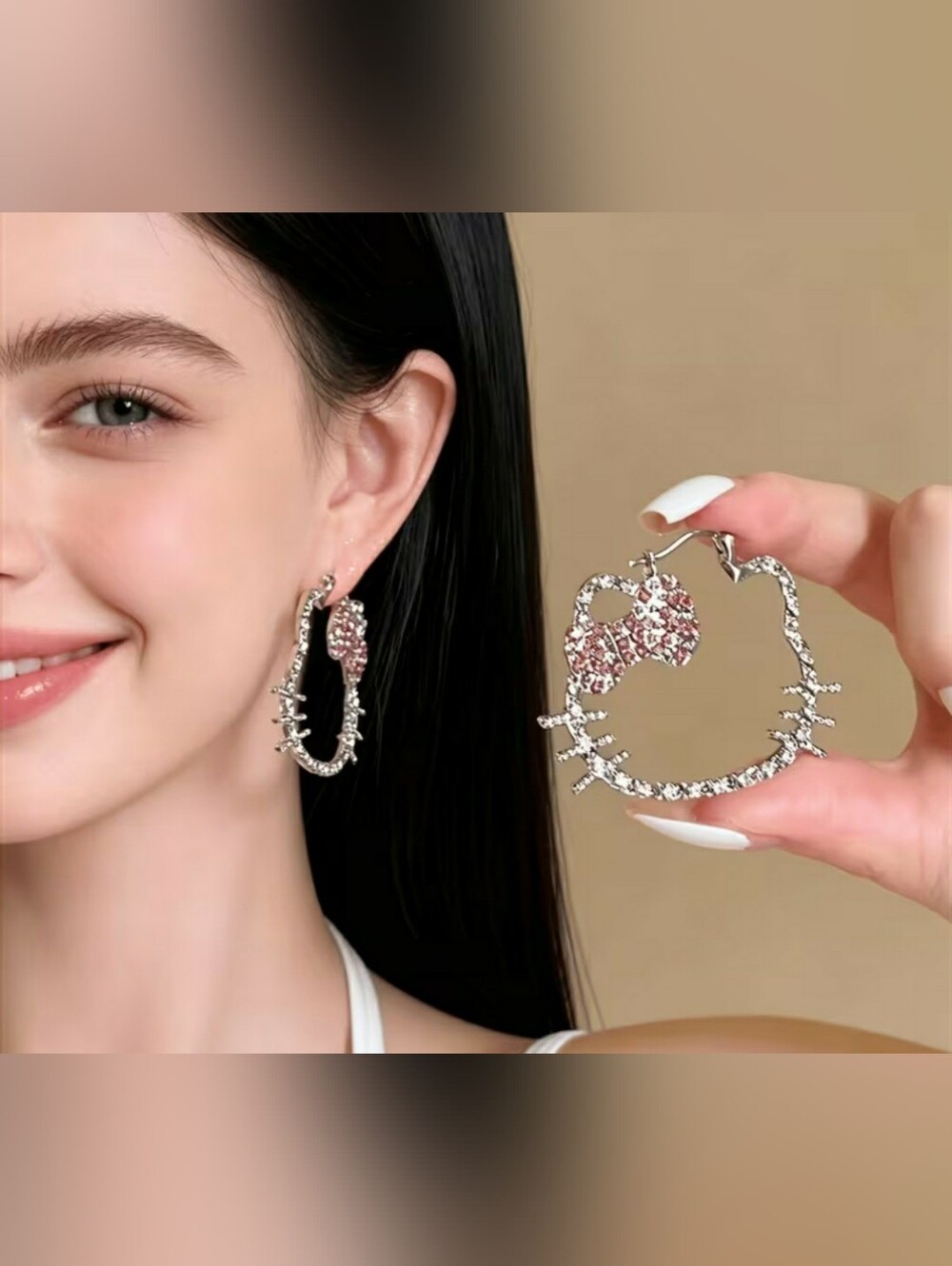 Hello Kitty Cat-Shaped Earrings